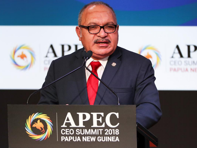 papua new guinea prime minister peter o 039 neill speaks during the apec ceo summit 2018 at port moresby papua new guinea photo reuters