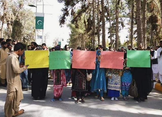 students protest against campus harassment