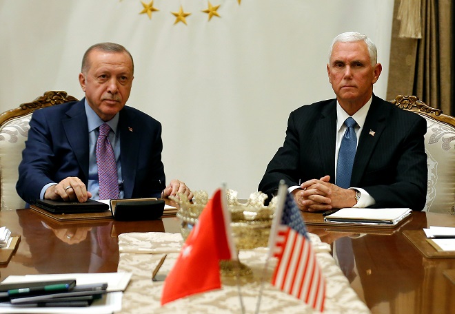 vice president mike pence meets with turkish president tayyip erdogan at the presidential palace in ankara photo reuters