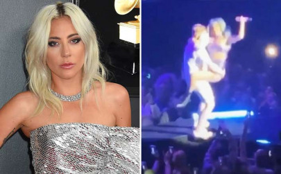 watch lady gaga falls off stage while dancing with fan watch lady gaga falls off stage while dancing with fan