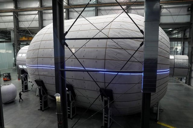 a woman walks by olympus a conceptual design for a large space station with 2 250 cubic meters of volume at bigelow aerospace in north las vegas nevada us september 12 2019 photo reuters a woman walks by olympus a conceptual design for a large space station with 2 250 cubic meters of volume at bigelow aerospace in north las vegas nevada us september 12 2019 photo reuters