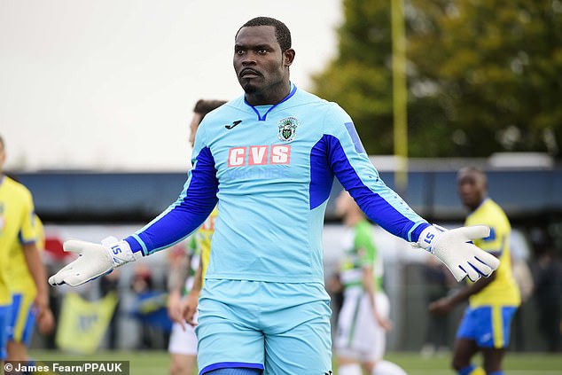 haringey manager tom loizou said defender coby rowe suffered racial abuse while cameroonian goalkeeper douglas pajetat was also spat at prompting him to take his players off the pitch photo courtesy ppauk