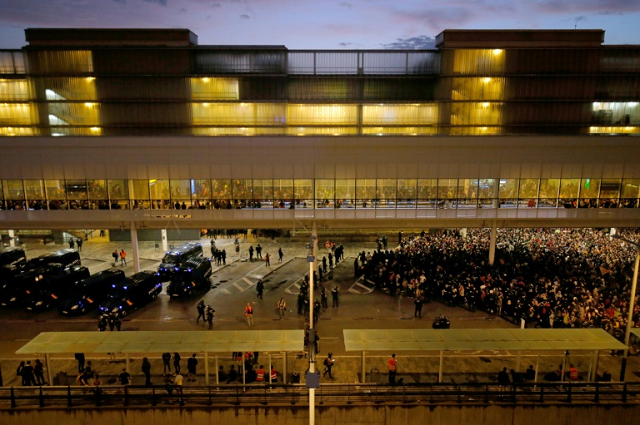 thousands of protestors converged on barcelona airport a tactic inspired by demonstrations in hong kong photo afp thousands of protestors converged on barcelona airport a tactic inspired by demonstrations in hong kong photo afp
