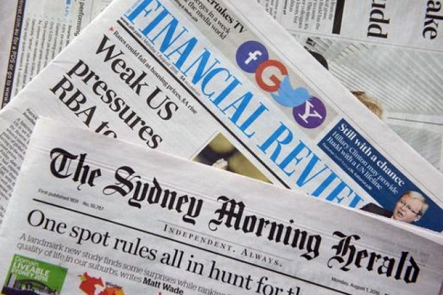 Australian newspapers in protest against