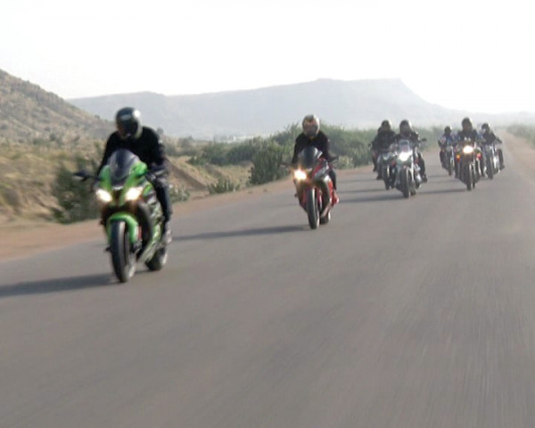 the motorcyclists rode to raise awareness about the benefits of a green karachi photo express