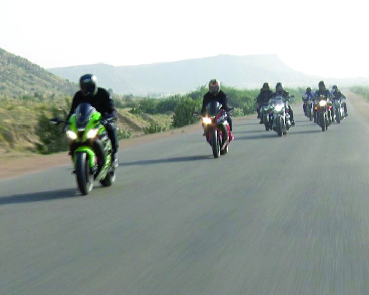 the motorcyclists rode to raise awareness about the benefits of a green karachi photo express