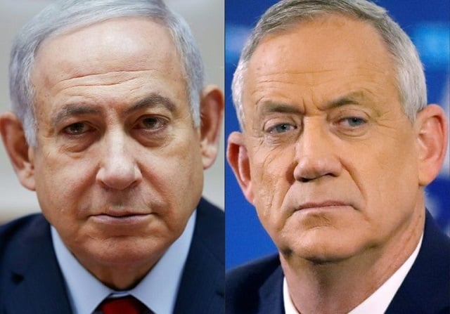 israeli prime minister benjamin netanyahu l has been unable to form a government making way for his main rival benny gantz r to try photo afp