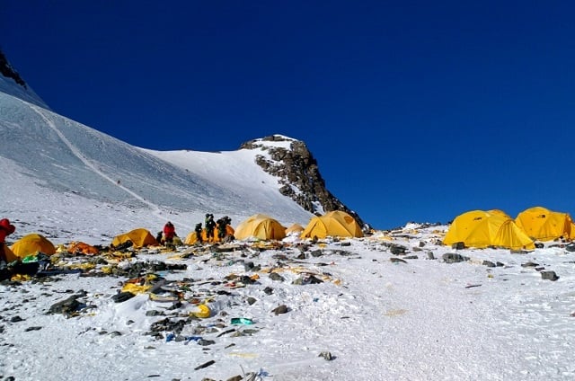 mount everest has been dubbed world 039 s highest rubbish dump photo afp