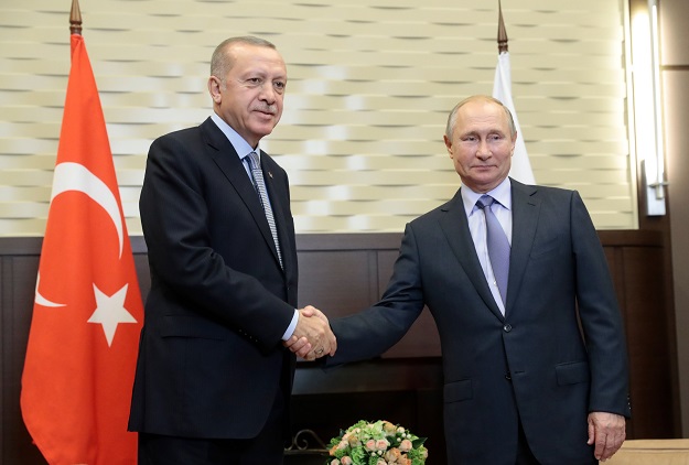 russian president vladimir putin meets with his turkish counterpart recep tayyip erdogan in sochi photo afp