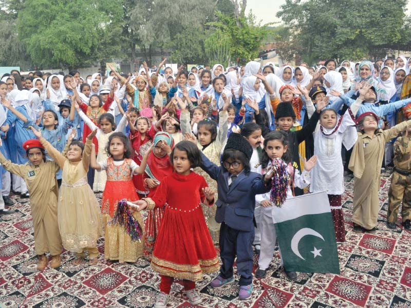 children present a tableau at clf in the federal capital photo express