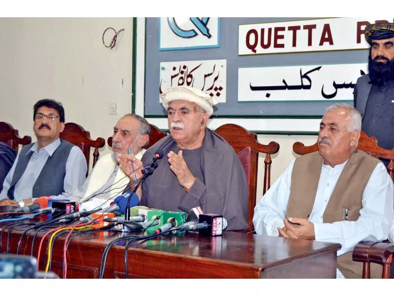 pkmap chairman mehmood achakzai addresses a press conference in quetta photo ppi pkmap chairman mehmood achakzai addresses a press conference in quetta photo ppi