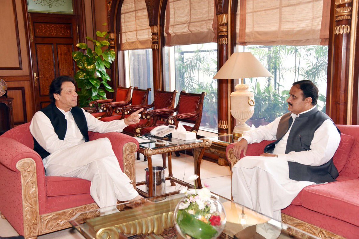 pm imran khan in a meeting with punjab cm usman buzdar photo file
