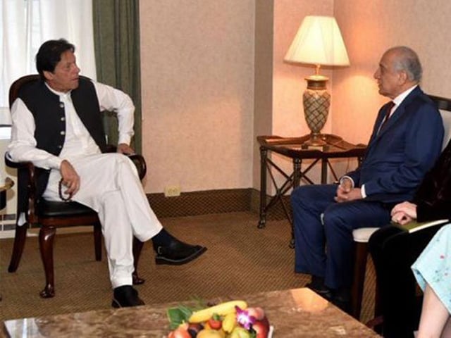 a file photo of pm imran khan 039 s meeting with zalmay khalilzad photo pid