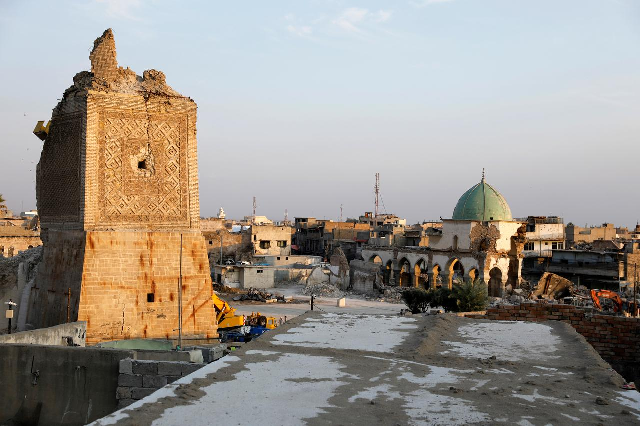 general view of damaged al nouri mosque where militant islamic state leader abu bakr al baghdadi declared his caliphate back in 2014 photo reuters