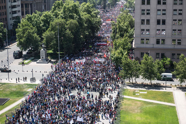 people demonstrate against the government economic policies in front of la moneda presidential palace in santiago on october 30 2019 photo reuters