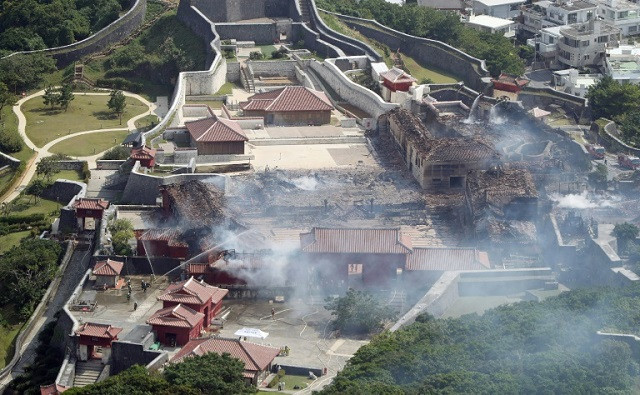 shuri castle after a fire ripped through the historic site in naha okinawa japan photo afp shuri castle after a fire ripped through the historic site in naha okinawa japan photo afp