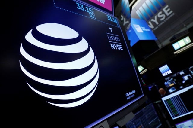 the at amp t logo is seen on a monitor on the floor of the new york stock exchange nyse in new york city us june 13 2018 photo reuters