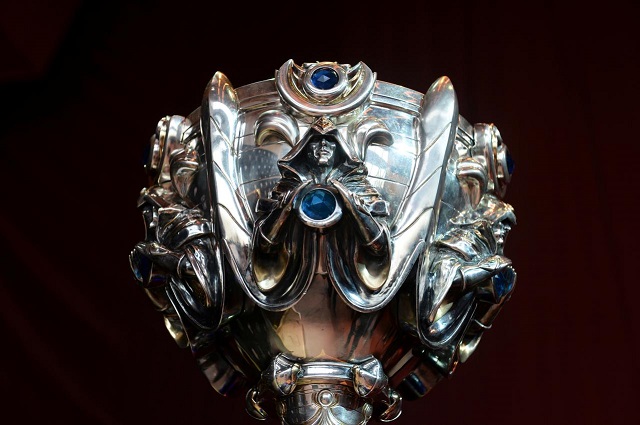 a view of the trophy for the league of legends world championship finals in paris france november 8 2019 photo reuters