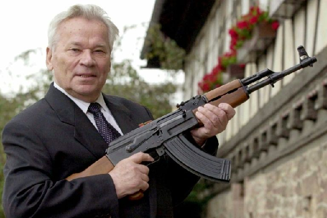 russian general mikhail kalashnikov poses with his famous assault rifle in 2002 photo afp russian general mikhail kalashnikov poses with his famous assault rifle in 2002 photo afp