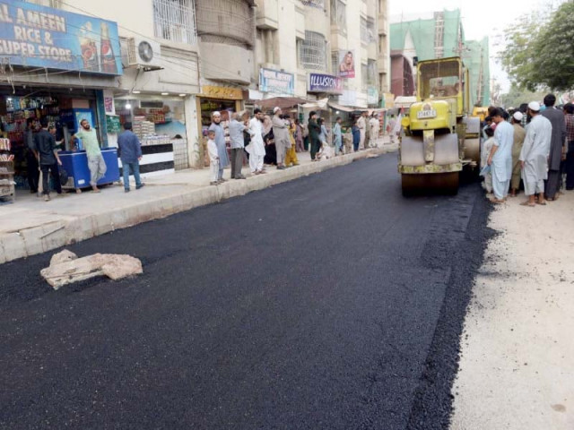 locals observe a newly constructed road authorities have started repair work to fix the dilapidated and broken thoroughfares in east district photo express locals observe a newly constructed road authorities have started repair work to fix the dilapidated and broken thoroughfares in east district photo express
