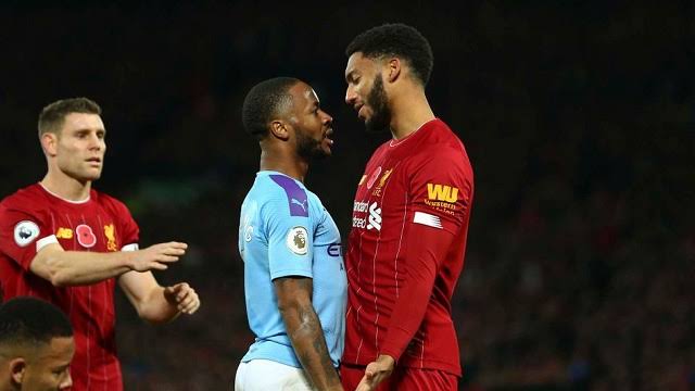 sterling admitted he and gomez quot had words quot when they met at the england camp the day after liverpool 039 s win over city photo afp