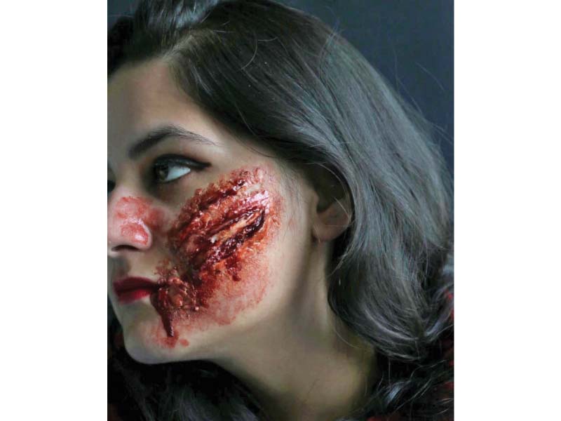 some of the workd of special effects makeup artist darakhshan uzair photos express