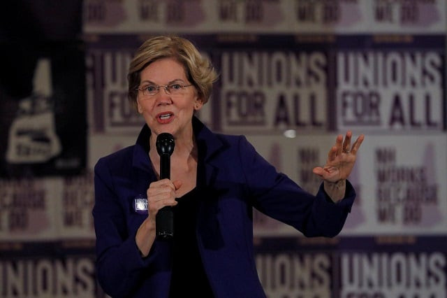 democratic 2020 u s presidential candidate and u s senator elizabeth warren d ma speaks at a sea seiu local 1984 member town hall in concord new hampshire us november 13 2019 photo reuters democratic 2020 u s presidential candidate and u s senator elizabeth warren d ma speaks at a sea seiu local 1984 member town hall in concord new hampshire us november 13 2019 photo reuters
