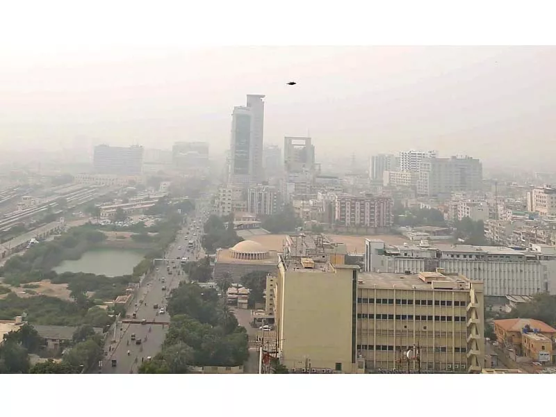 fog and dust particles in the atmosphere cover the horizon of karachi as a cold spell grips the city the dust particles in the atmosphere drastically decreased the visibility in the city on thursday morning photo ppi fog and dust particles in the atmosphere cover the horizon of karachi as a cold spell grips the city the dust particles in the atmosphere drastically decreased the visibility in the city on thursday morning photo ppi