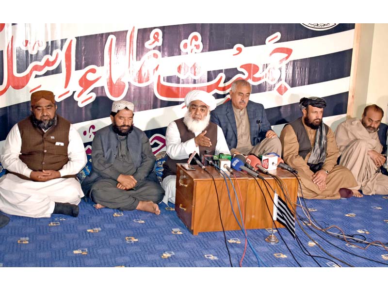 jui f leader maulana abdul wasay addresses a press conference in quetta photo express