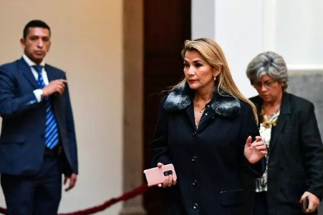 bolivian interim president jeanine anez after a press conference in la paz on november 15 2019 photo afp bolivian interim president jeanine anez after a press conference in la paz on november 15 2019 photo afp
