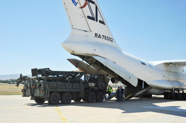 parts of a russian s 400 defense system are unloaded from a russian plane at murted airport near ankara turkey august 27 2019 photo reuters