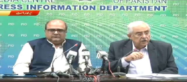 pm 039 s special assistant shahzad akbar and attorney general of pakistan anwar mansoor khan address a press conference in islamabad on sunday photo screengrab