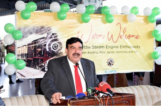 railways minister sheikh rashid addresses the ceremony in rawalpindi photo online railways minister sheikh rashid addresses the ceremony in rawalpindi photo online