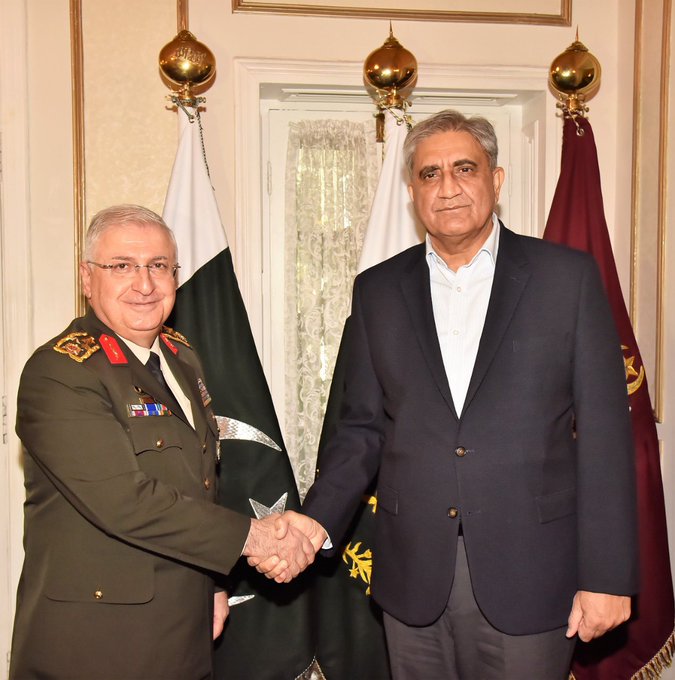 general yasar guler calls on general qamar bajwa in rawalpindi photo ispr