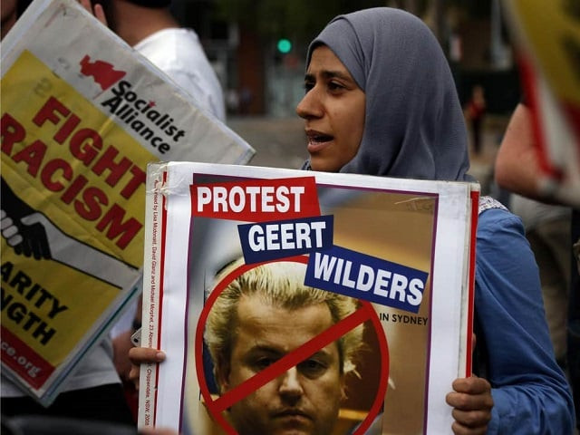 an australian protester outside a sydney venue where dutch anti islam mp geert wilders was speaking photo reuters file