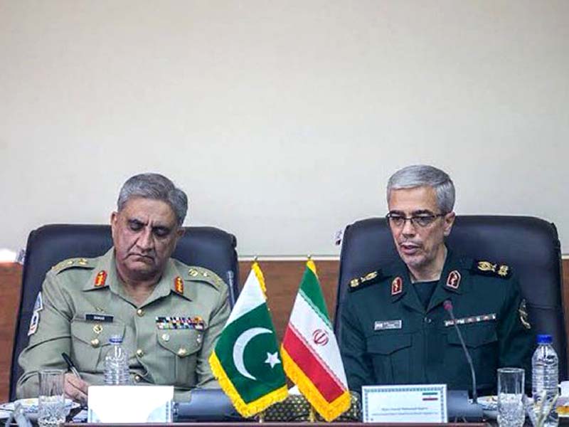 army chief general qamar javed bajwa with chief of staff iranian armed forces major general mohammad hossein photo ispr