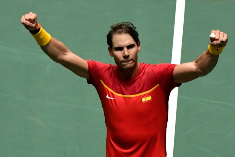 spaniard who will finish the year as world number one came through a second set tie break to defeat khachanov photo afp