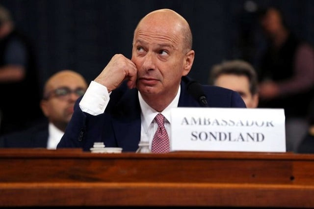 gordon sondland the us ambassador to the european union testifies before the house intelligence committee on nov 20 2019 in washington dc photo afp gordon sondland the us ambassador to the european union testifies before the house intelligence committee on nov 20 2019 in washington dc photo afp