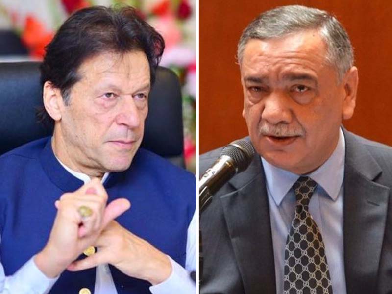 prime minister imran khan and chief justice of pakistan justice asif saeed khosa photo file