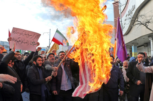 iranian men burn a us flag during a protest in support of the islamic republic 039 s government and supreme leader ayatollah ali khamenei photo afp iranian men burn a us flag during a protest in support of the islamic republic 039 s government and supreme leader ayatollah ali khamenei photo afp