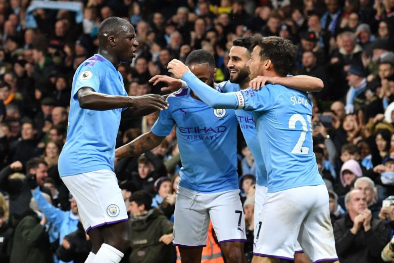 pep guardiola 039 s city were soon in the lead after riyad mahrez cut inside from the right to fire a low left footed shot through fikayo tomori 039 s legs and into the far corner and they held on to seal a vital 2 1 win photo afp