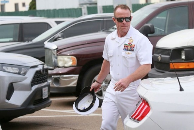 navy special operations chief edward gallagher walks into military court in san diego california in june 2019 photo afp