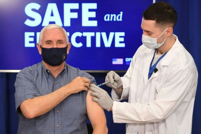 us vice president mike pence receives the covid 19 vaccine in washington    in public    on december 18 2020 afp