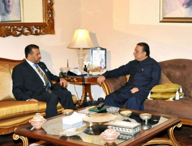 ahead of iran visit saudi envoy meets president zardari