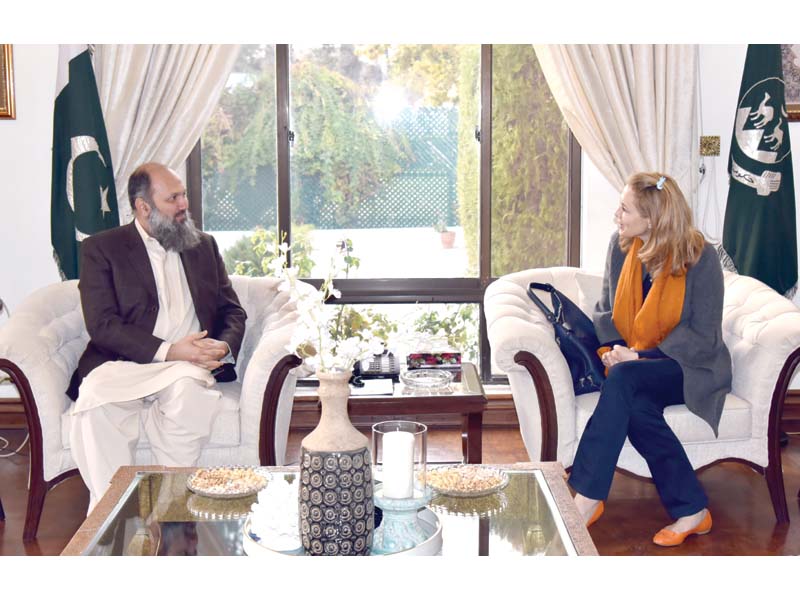 balochistan chief minister jam kamal meets wfp global ambassador and princess sarah zeid of jordan photo express