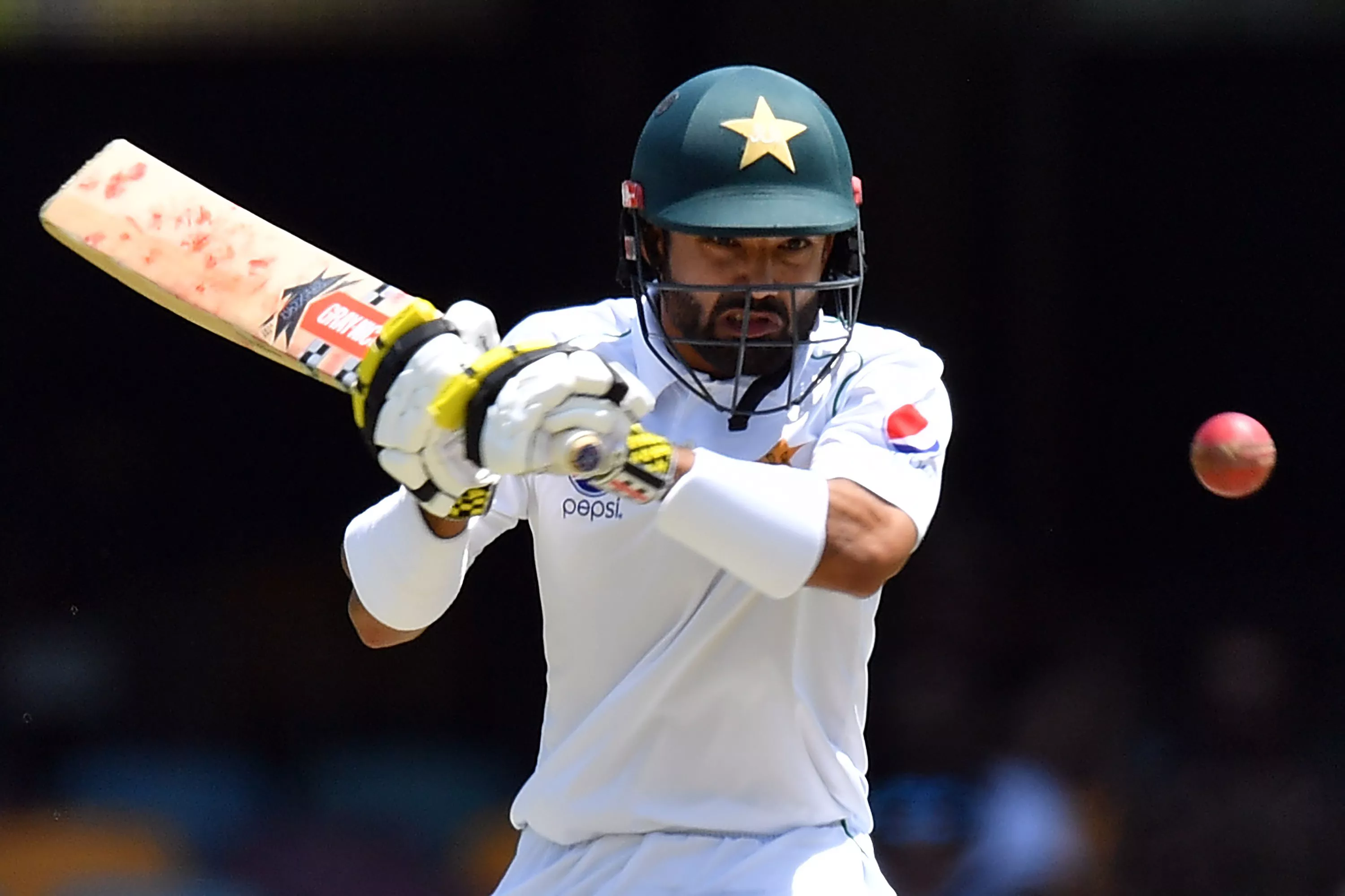 muhammad rizwan fends off a bouncer photo afp muhammad rizwan fends off a bouncer photo afp