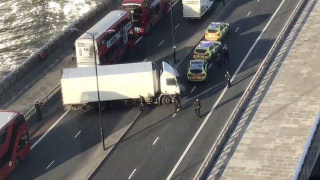 the scene on london bridge in the aftermath of a reported shooting in london britain november 29 2019 in this still image obtained from a social media video