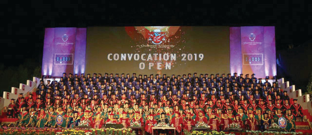 as many as 349 students of mphil phd bachelors and masters were conferred degrees on saturday photo express