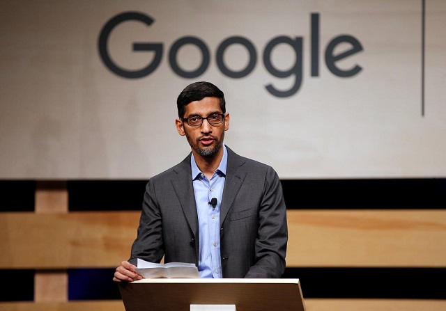 google ceo sundar pichai speaks during signing ceremony committing google to help expand information technology education at el centro college in dallas texas us october 3 2019 photo reuters