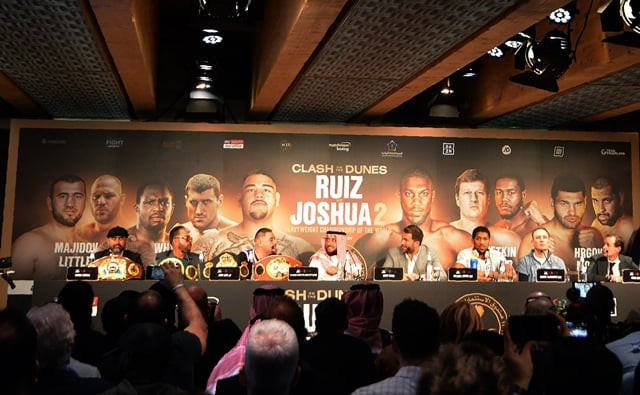 brit boxer said he was quot determined and focused quot as he appeared alongside the champion in a press conference photo afp brit boxer said he was quot determined and focused quot as he appeared alongside the champion in a press conference photo afp